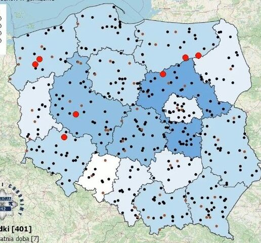 Zdjęcie przedstawia Wakacyjna mapa wypadków ze skutkiem śmiertelnym 2023. Jest gorzej niż w ubiegłym roku