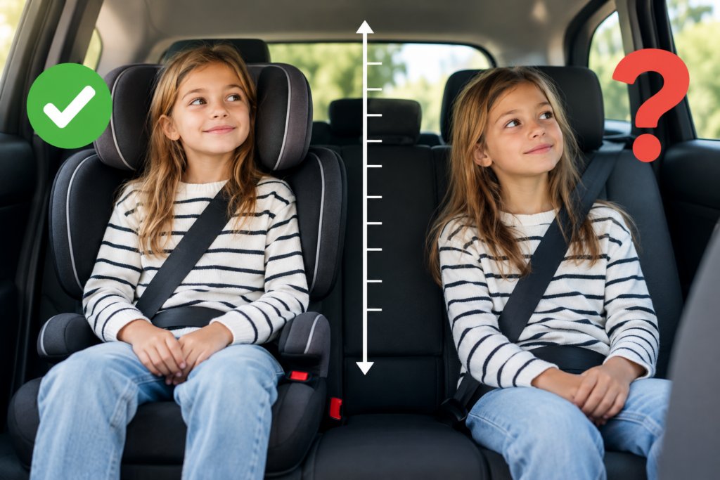 Zdjęcie przedstawia Kiedy dziecko może przestać jeździć w&nbsp;foteliku? Nie&nbsp;tylko&nbsp;150 cm&nbsp;ma&nbsp;znaczenie